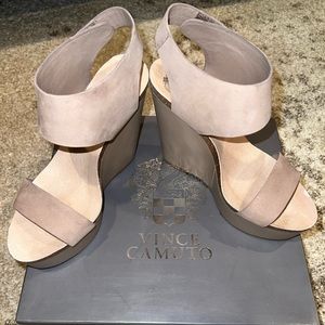 Vince Camuto Leather Wedges - Like brand new. Worn only once.
